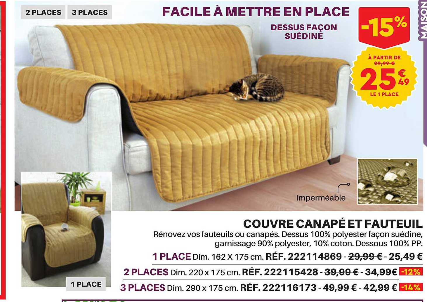 couvre canapé et fauteuil