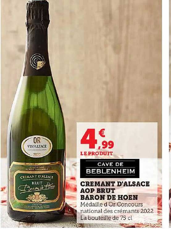 crémant d'alsace aop brut baron de hoen