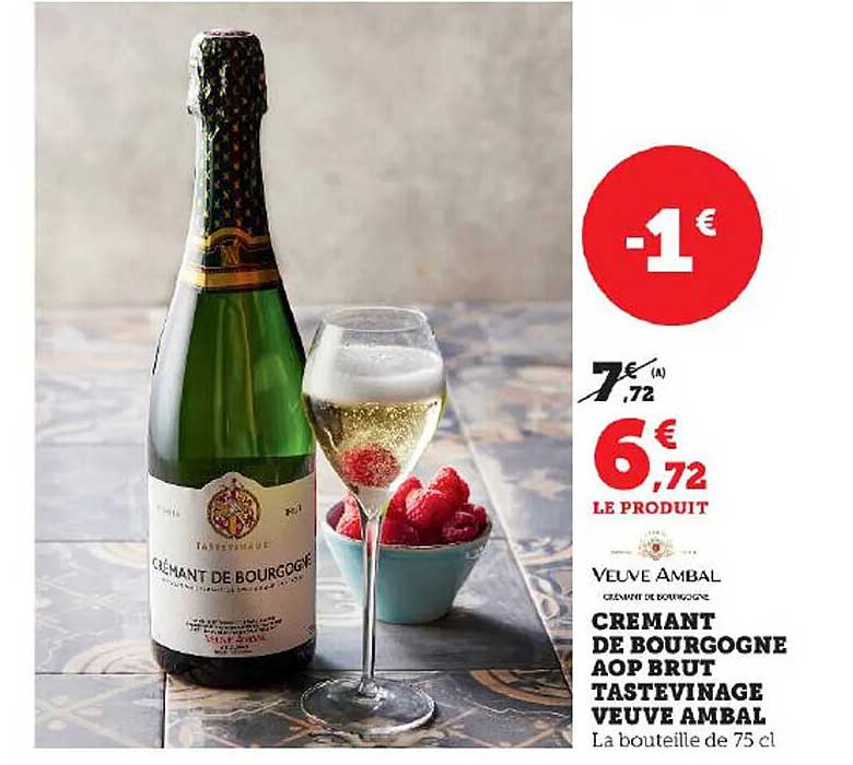 crémant de bourgogne aop brut tastevinage veuve ambal