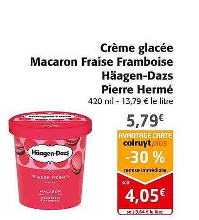 crème glacée macaron fraise framboise häagen-dazs pierre hermé