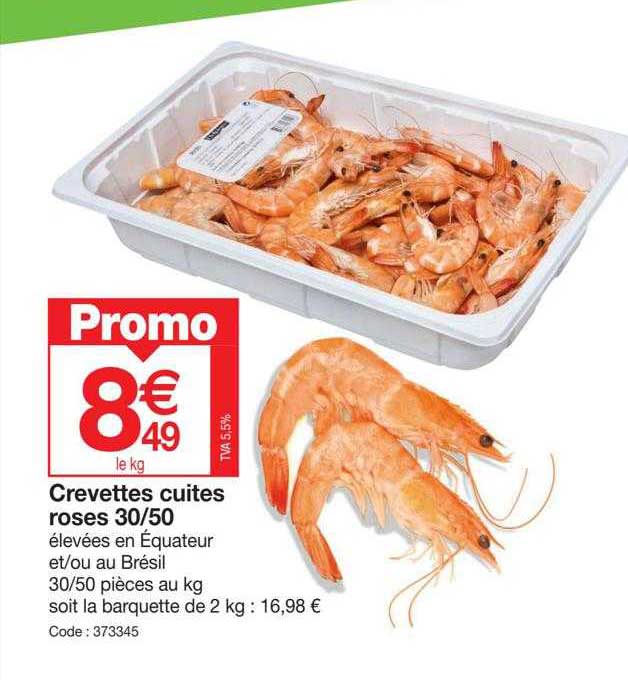 Crevettes Cuites Roses 30-50