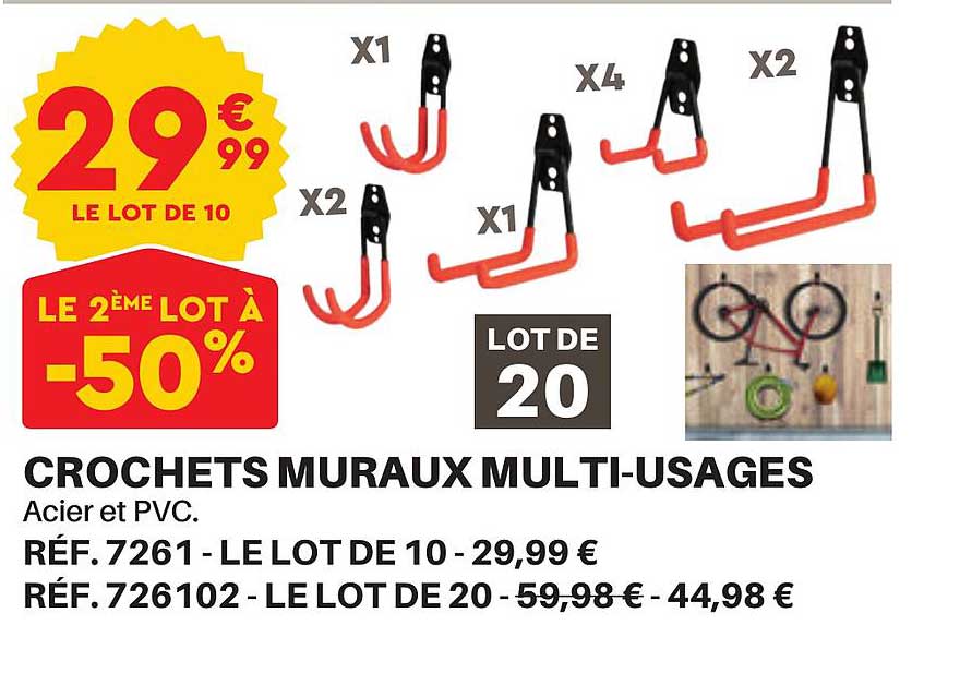 crochets muraux multi-usages