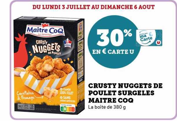 crusty nuggets de poulet surgelés maître coq