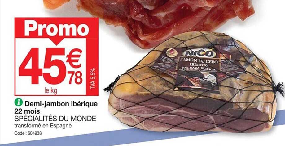 demi-jambon ibérique 22 mois spécialités du monde