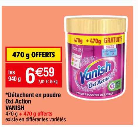détachant en poudre oxi action vanish