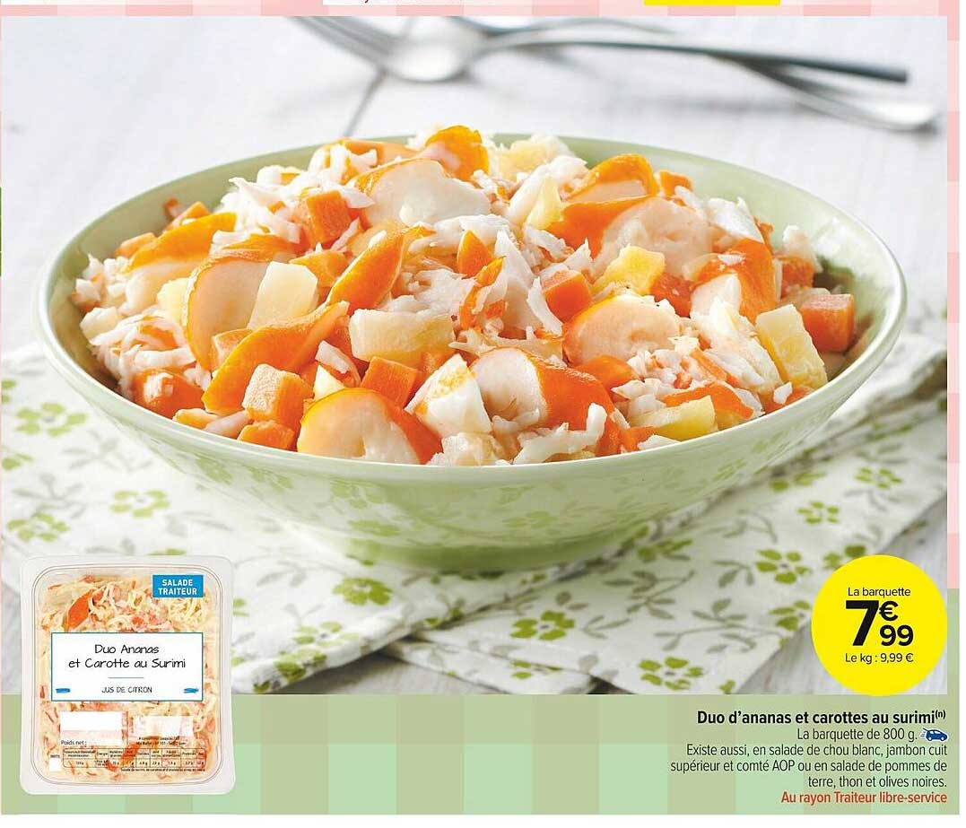 Duo D'ananas Et Carottes Au Surimi