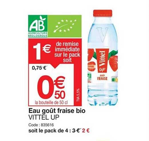 Eau Goût Fraise Bio Vittel Up
