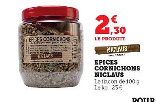 épices cornichons niclaus