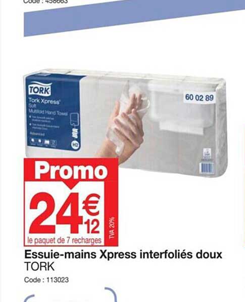 essuie-mains xpress interfoliés doux tork