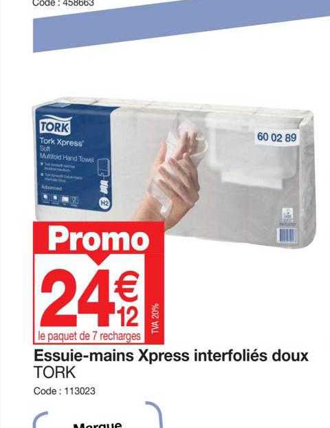 essuie-mains xpress interfoliés doux tork
