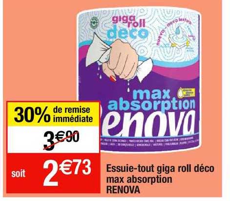 essuie-tout giga roll déco max absorption renova