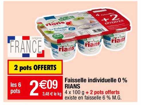 faisselle individuelle 0% rians
