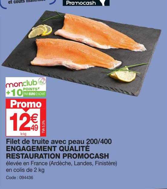 Filet De Truite Avec Peau Engagement Qualité Restauration Promocash