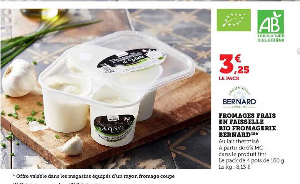 Fromages Frais En Faisselle Bio Fromagerie Bernard