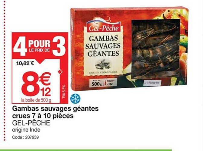 gambas sauvages géantes crues 7 à 10 pièces gel-pêche