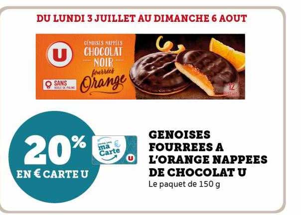 génoises fourrées à l'orange nappées de chocolat u