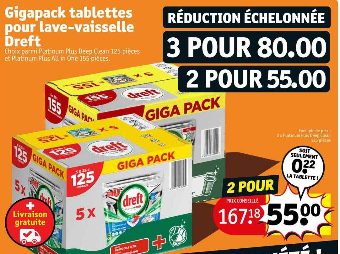 gigapack tablettes pour lave-vaisselle dreft