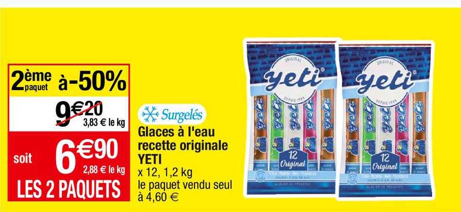 glaces à l'eau recette originale yeti