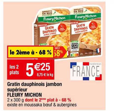 gratin dauphinois jambon supérieur fleury michon
