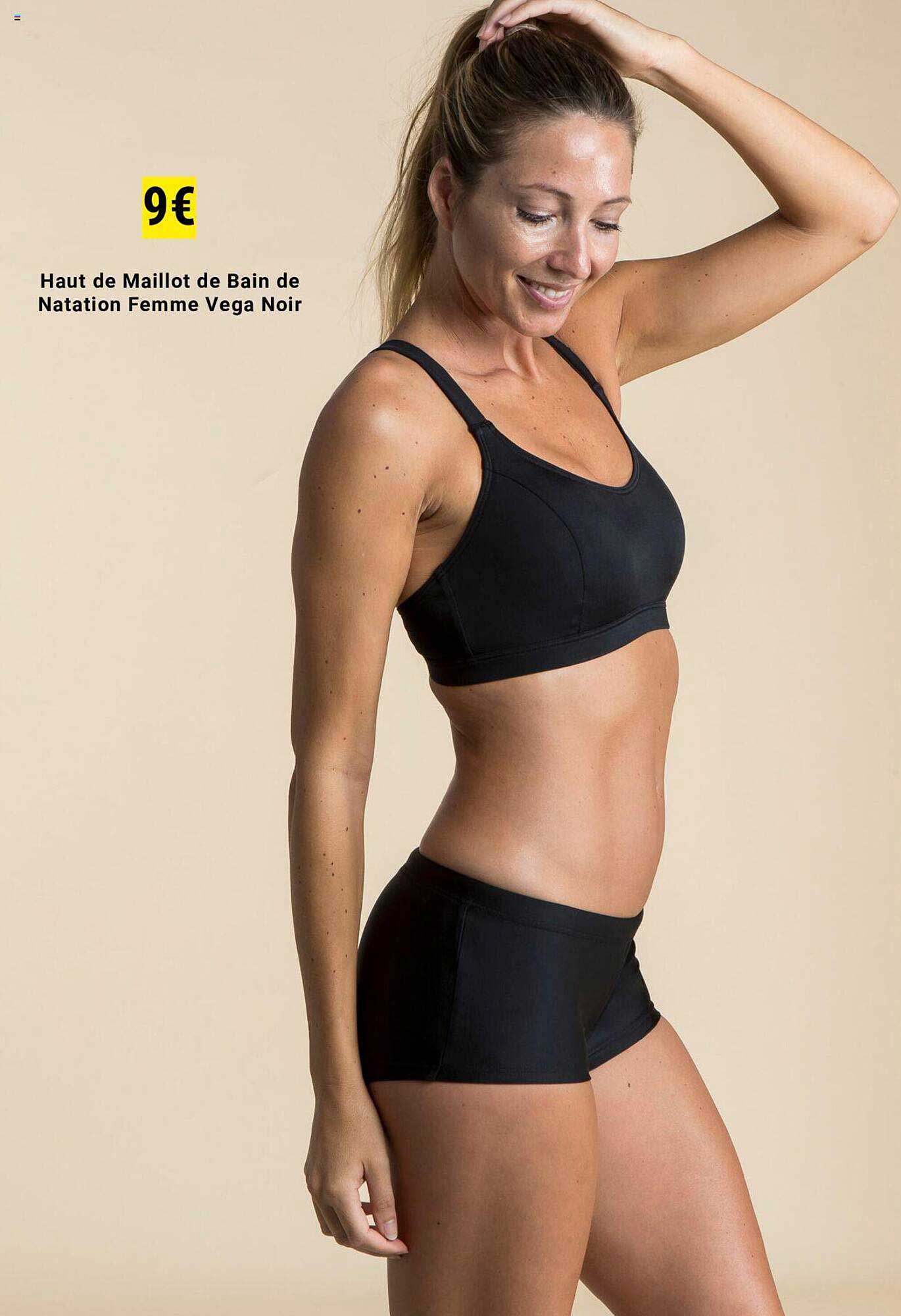 Haut De Maillot De Bain De Natation Femme Vega Noir