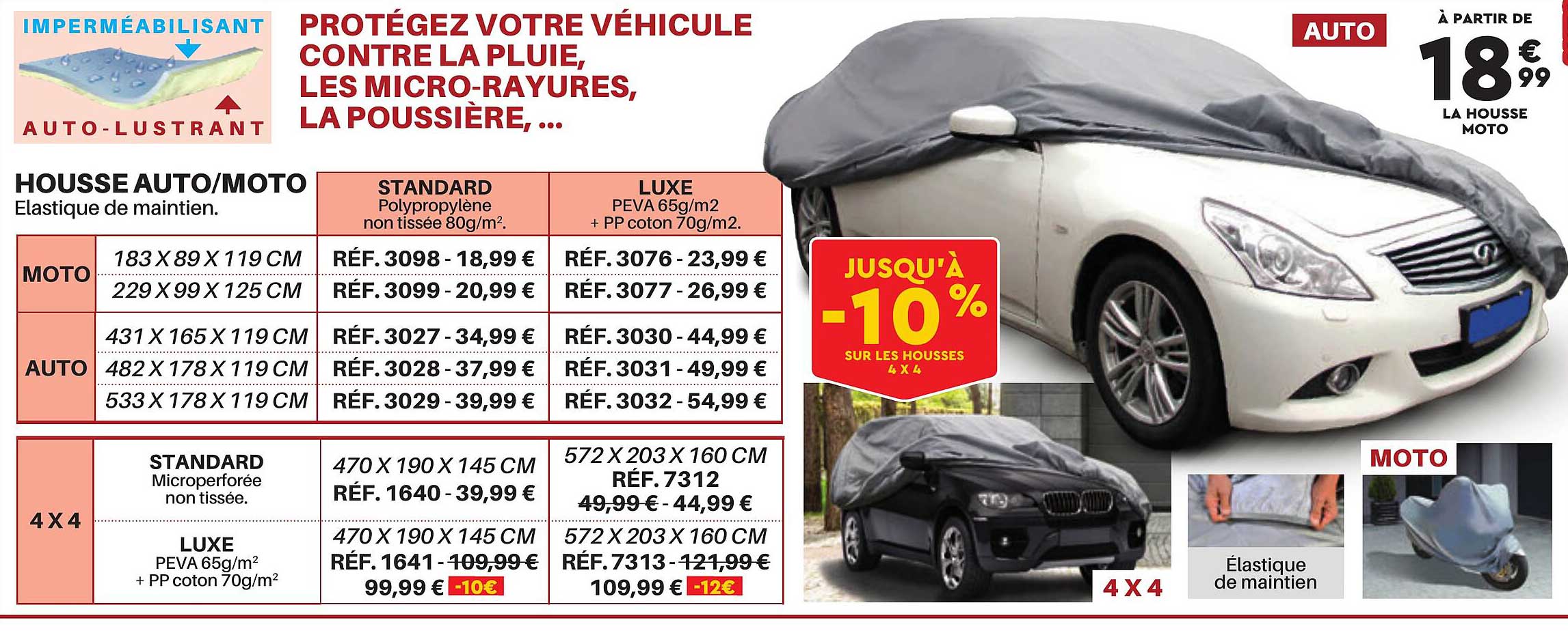 Housse Auto-moto Elastique De Maintien