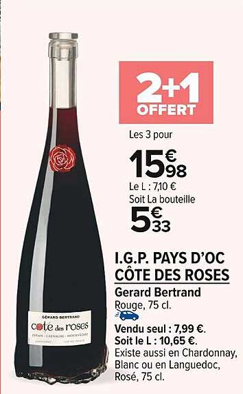 i.g.p. pays d'oc côte des roses gerard bertrand