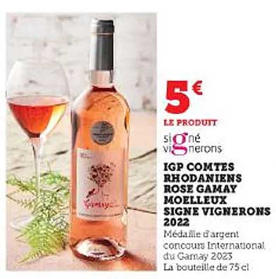 igp comtés rhodaniens rose gamay moelleux signe vignerons 2022