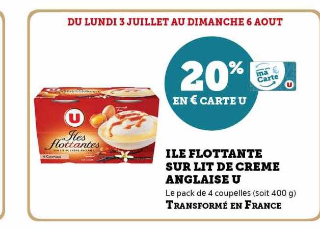 île flottante sur lit de crème anglaise u