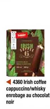 irish coffee cappuccino/whisky enrobage au chocolat noir