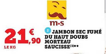Jambon Sec Fumé Du Haut Doubs Morteau Saucisse