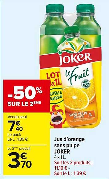 Jus D'orange Sans Pulpe Joker
