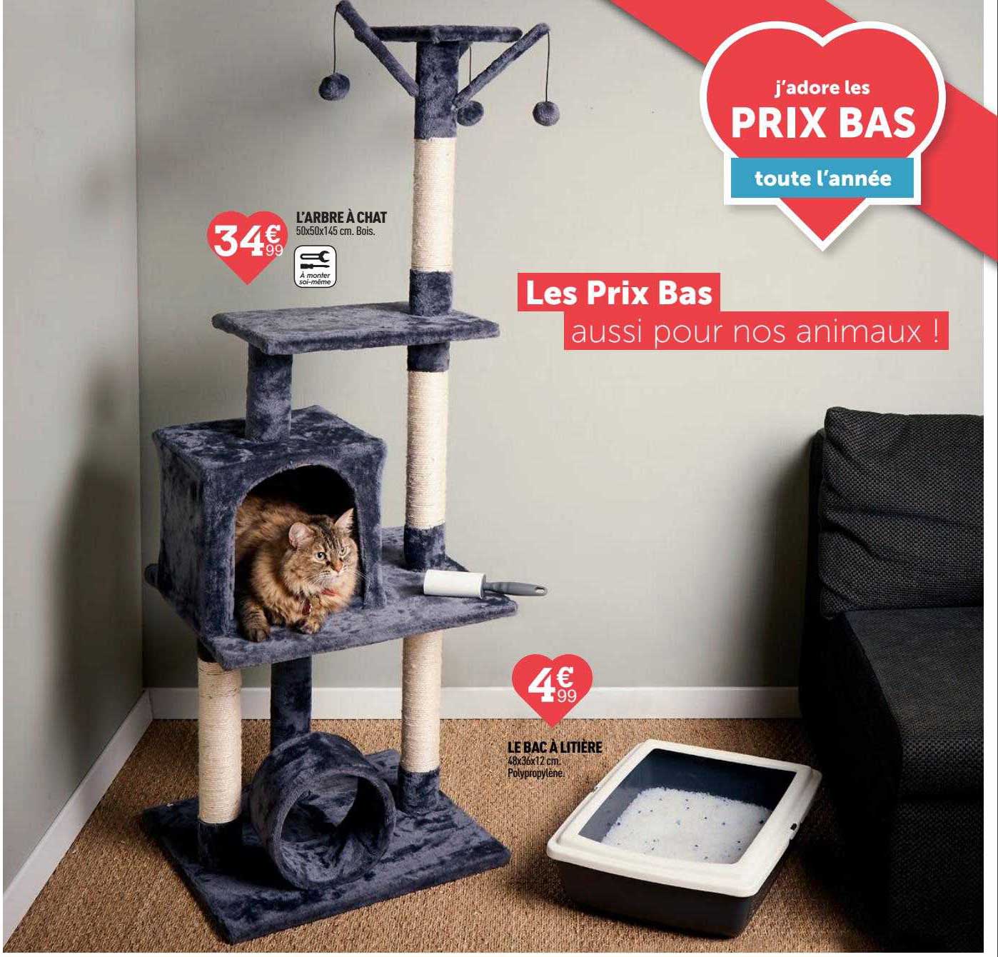 l'arbre à chat, le bac à litière