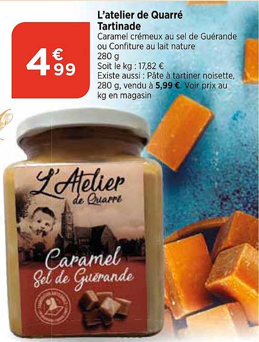 l'atelier de quarré tartinade