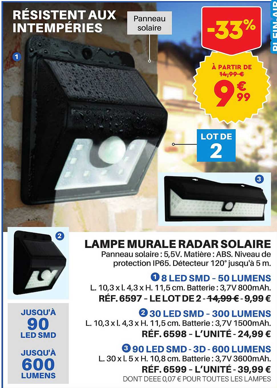 lampe murale radar solaire