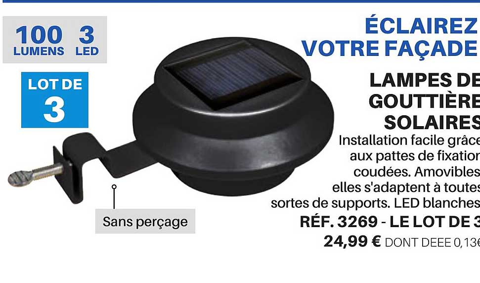 lampes de gouttière solaires