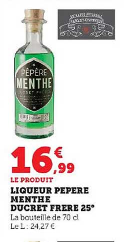 liqueur pépère menthe ducret frère 25°