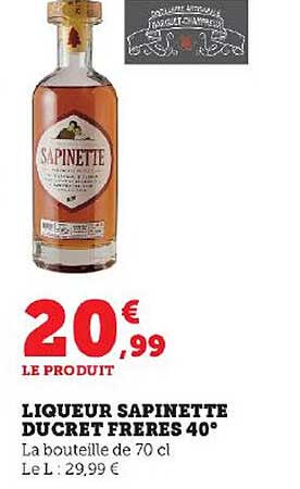 liqueur sapinette ducret frères 40°