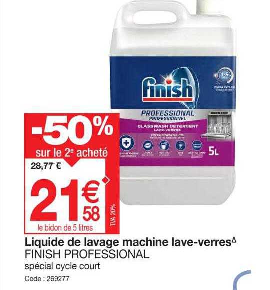 liquide de lavage machine lave-verres finish professional