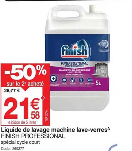 liquide de lavage machine lave-verres finish professional