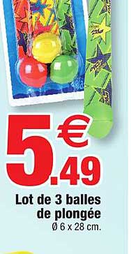 lot de 3 balles de plongée