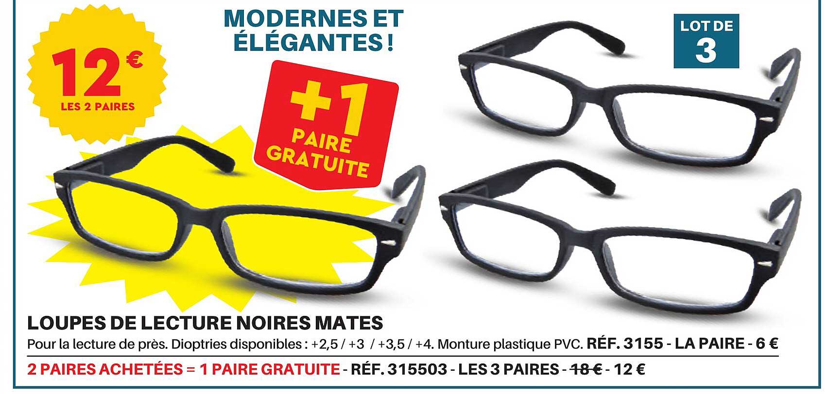 loupes de lecture noires mates