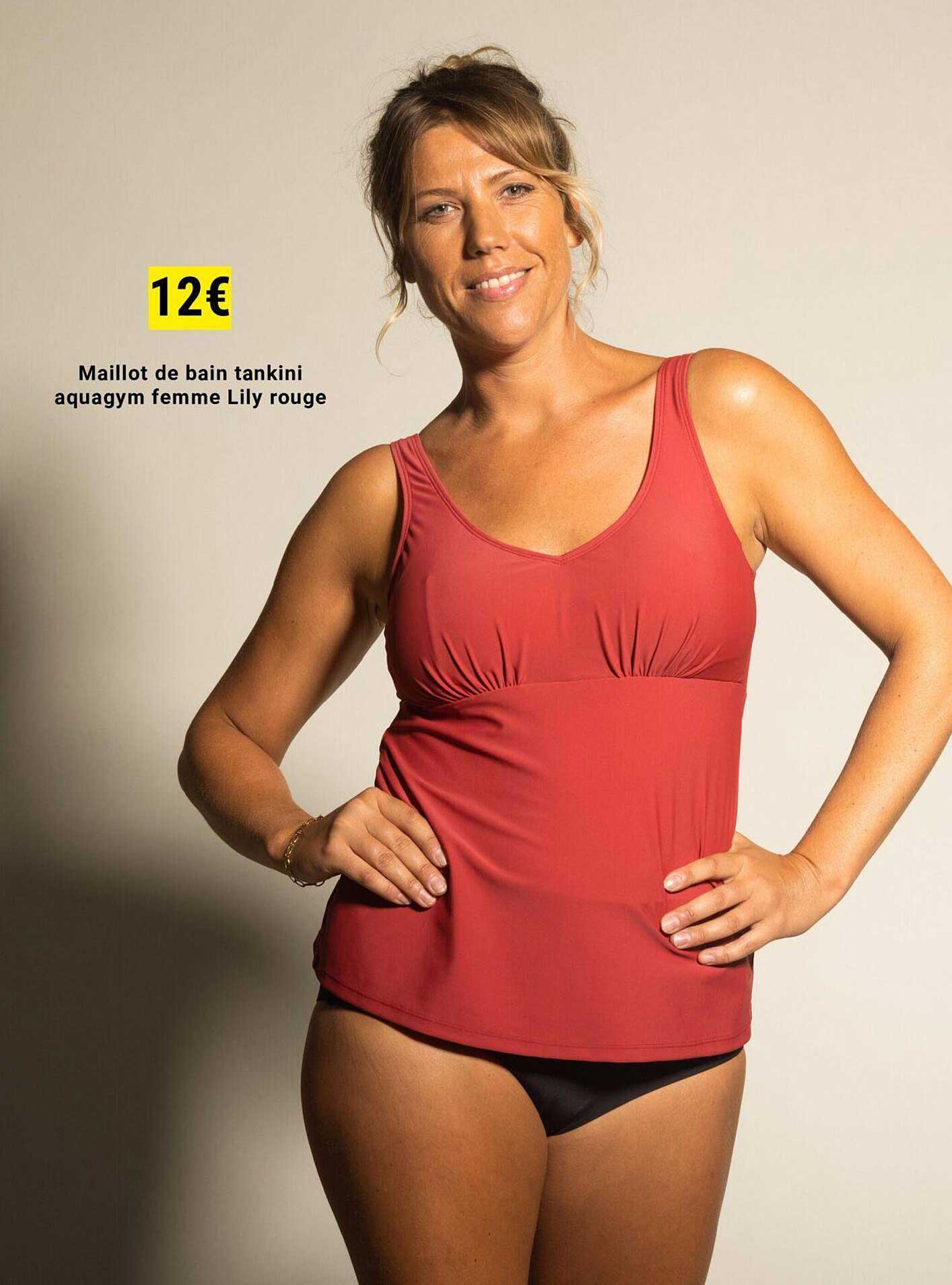 Maillot De Bain Tankini Aquagym Femme Lily Rouge