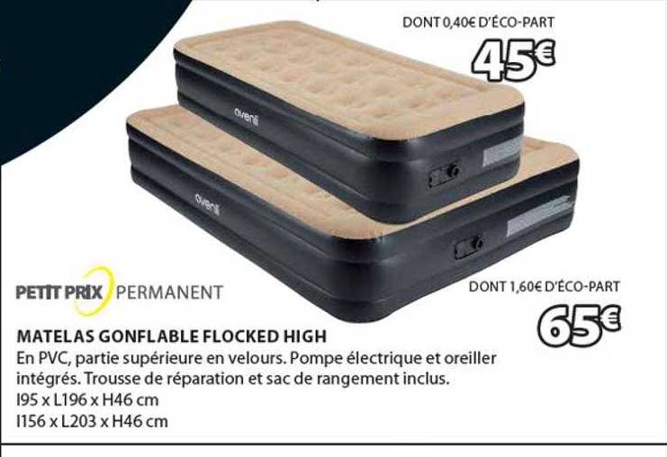matelas gonflable flocked high