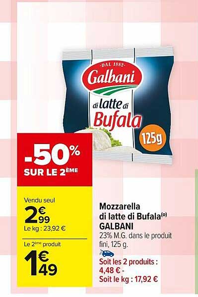 Mozzarella Di Latte Di Bufala Galbani