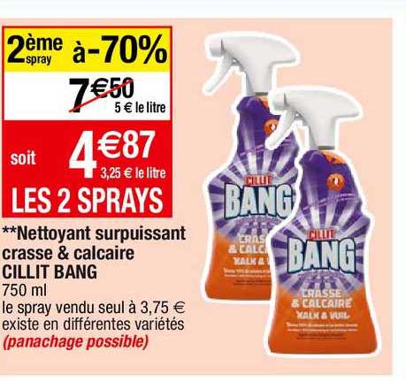 nettoyant surpuissant crasse & calcaire cillit bang