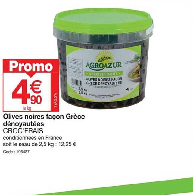 olives noires façon grèce dénoyautées croc'frais
