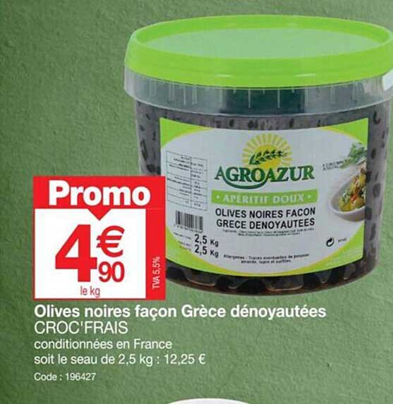 olives noires façon grèce dénoyautées croc'frais