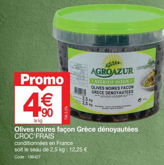 olives noires façon grèce dénoyautées croc'frais