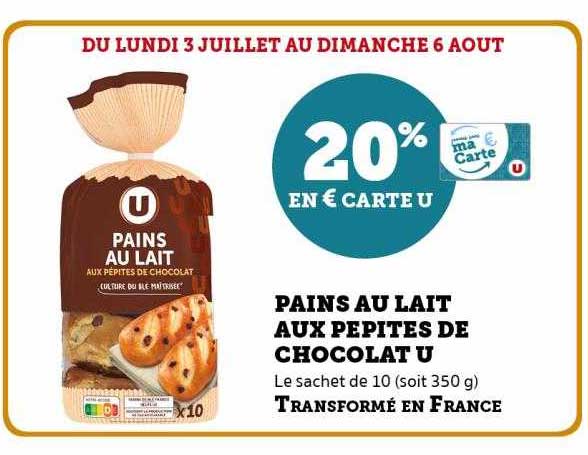 pains au lait aux petites de chocolat u