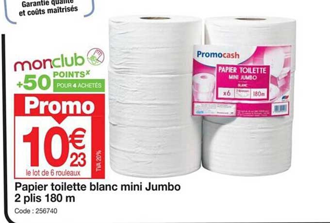 papier toilette blanc mini jumbo 2 plis 180 m